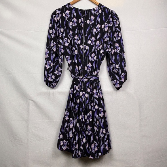 WHBM Women BalloonSleeve Tie Waist Mini Dress Sz 8 Party Cocktail Flirty Wedding - Picture 3 of 11